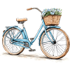 Fahrrad mit Blumenkorb