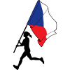 République Tchèque Drapeau Femme Courir