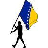 Drapeau Bosnie-Herzégovine homme marchant