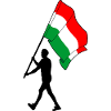 Flag Hungary man walking