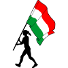 Flag Hungary woman walking