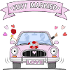 Just Married Wedding Car Pink