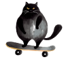 Hangover on skateboard