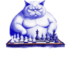 Cat playing chess