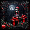 Cute gothic Christmas elf.