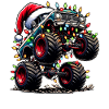 Monster Truck Santa Hat Xmas