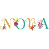 NOVA Namenskunst mit Blumen bestickt