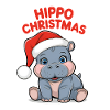 Merry Christmas Hippo Fun
