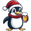 Penguin Christmas Beer Funny