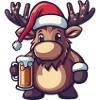 Moose Christmas Beer Funny