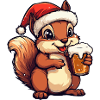 Squirrel Christmas Beer Funny