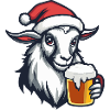 Mountain Goat Christmas Beer Funny