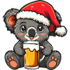 Koala Christmas Beer Funny