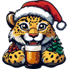 Leopard Christmas Beer Funny