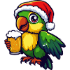 Parrot Christmas Beer Funny
