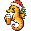 Bière de Noël hippocampe drôle