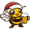 Bee Christmas Beer Funny
