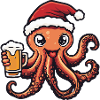 Octopus Christmas Beer Funny