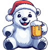 Polar Bear Christmas Beer Funny