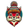 Merry Christmas Squirrel Winter Hat