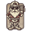 Snob Santa Claus with coffee