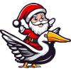 Pelikan Vogel Weihnachtsmann