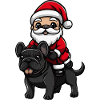 French Buldog Dog Santa Claus