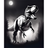 T-rex noir et blanc