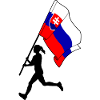 Flag Slovakia woman running
