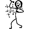 Stickmen singer singing loudly