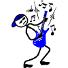 Wild Rock Guitarist with Cap Stickmen