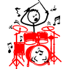 Stickmen batteur rouge