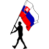 Flag Slovakia man walking