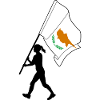Drapeau Chypre Femme Marche
