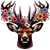 Deer with Flowers