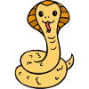 cute laughing comic snake