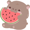 Moo Deng Hippopotame Pastèque