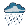 Embroidered rain cloud