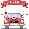 Just married Wedding Car Red