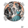 Retro Rockabilly Skeleton Pair