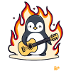 Musik-Gitarre-Pinguin