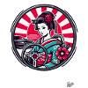 Retro-Geisha im JDM-Auto-Tuning