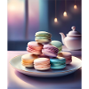 A pile of french macarons