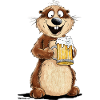 Groundhog Drinking Beer Pun