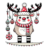 Cute Reindeer with Christmas Baubles