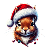Christmas squirrel with hat