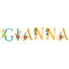 GIANNA Namenskunst mit Blumen bestickt