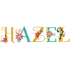 HAZEL Namenskunst mit Blumen gestickt