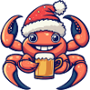 Crab Crab Christmas Beer Funny