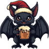 Bat Christmas Beer Funny